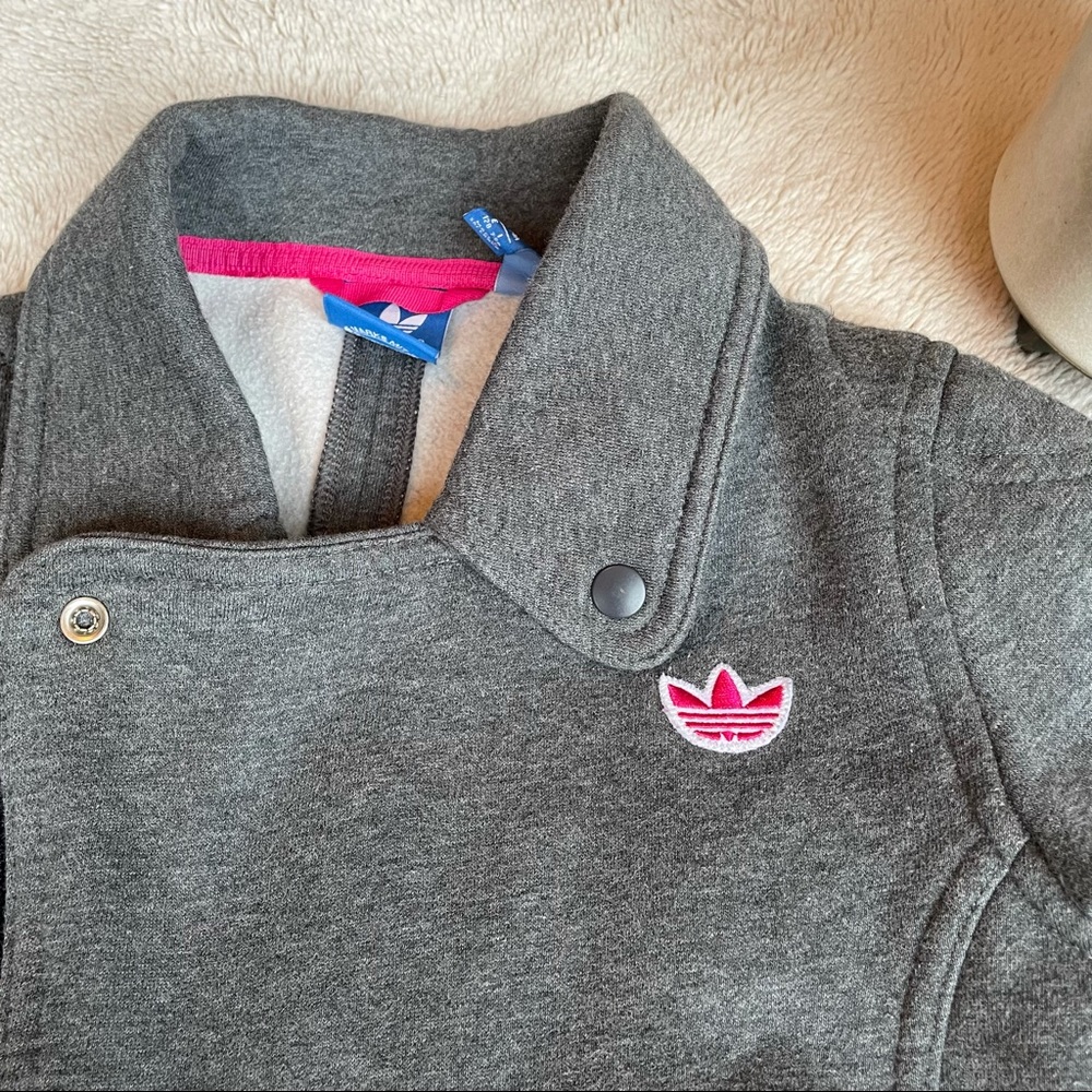 Adidas Kids Gray Collared Coat/Sweatshirt - Picture 3 of 6